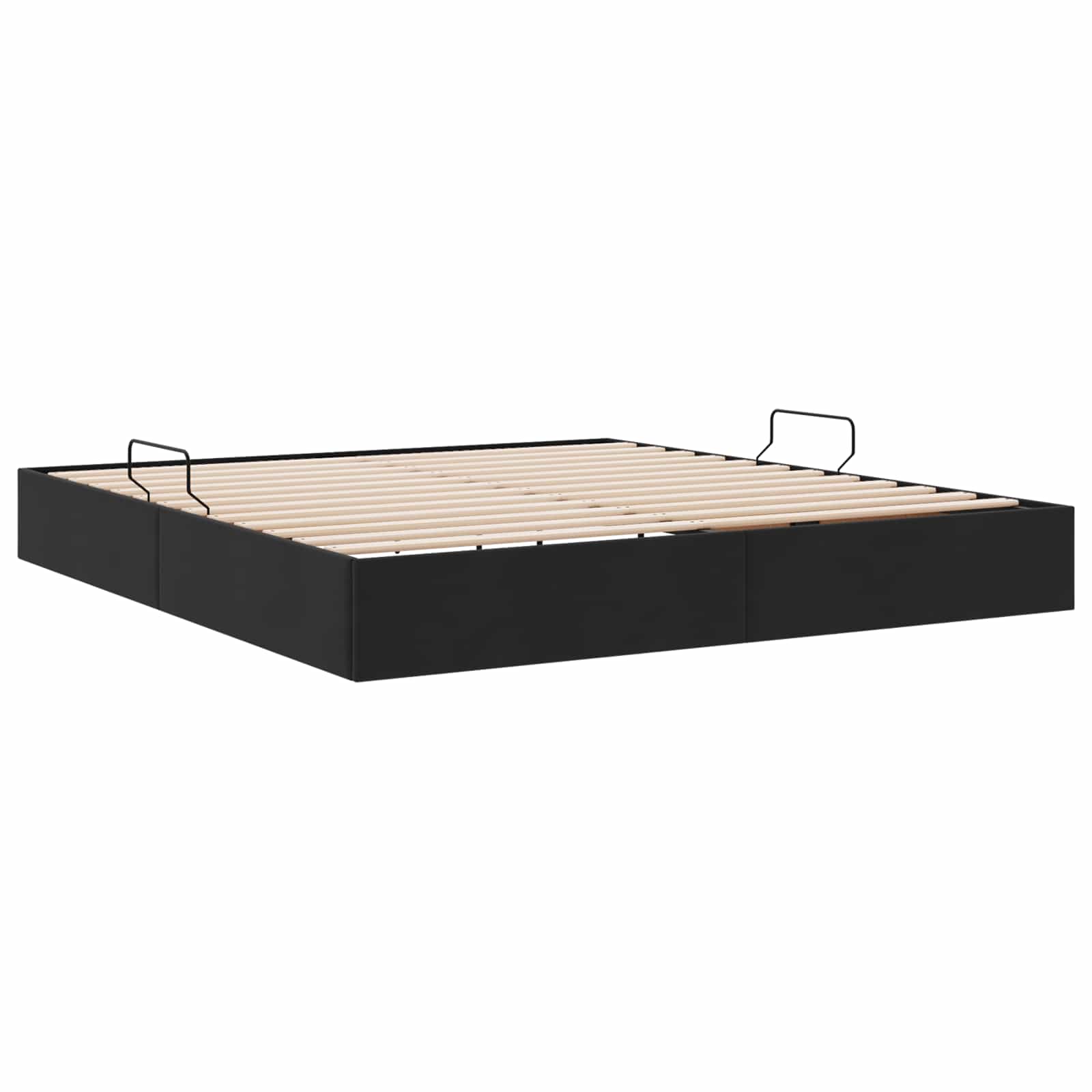 Ottoman Bettgestell mit Speicher Schwarz 160 x 200 cm Samt