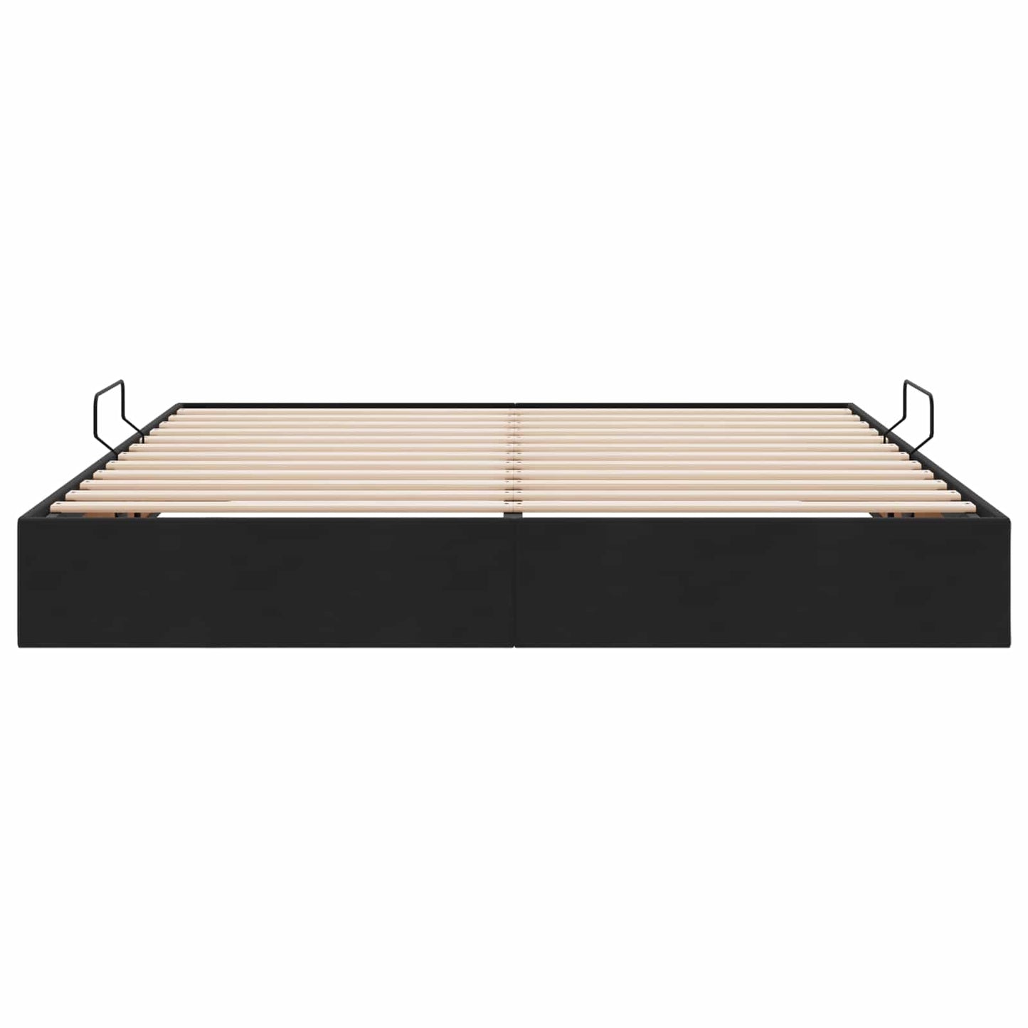 Ottoman Bettgestell mit Speicher Schwarz 160 x 200 cm Samt