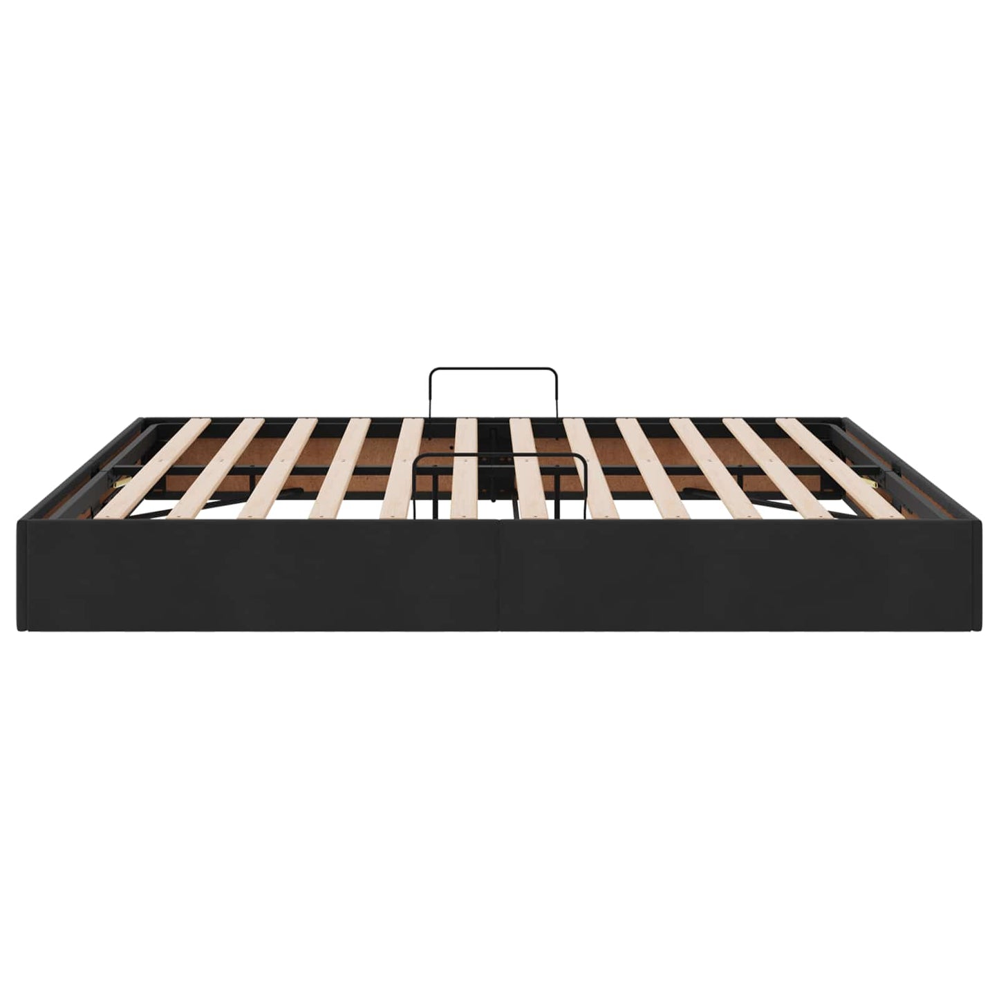 Ottoman Bettgestell mit Speicher Schwarz 160 x 200 cm Samt