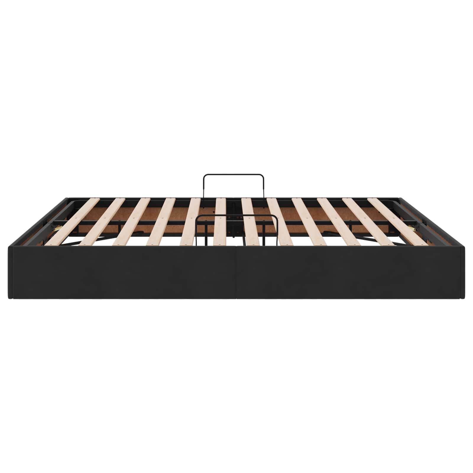Ottoman Bettgestell mit Speicher Schwarz 160 x 200 cm Samt