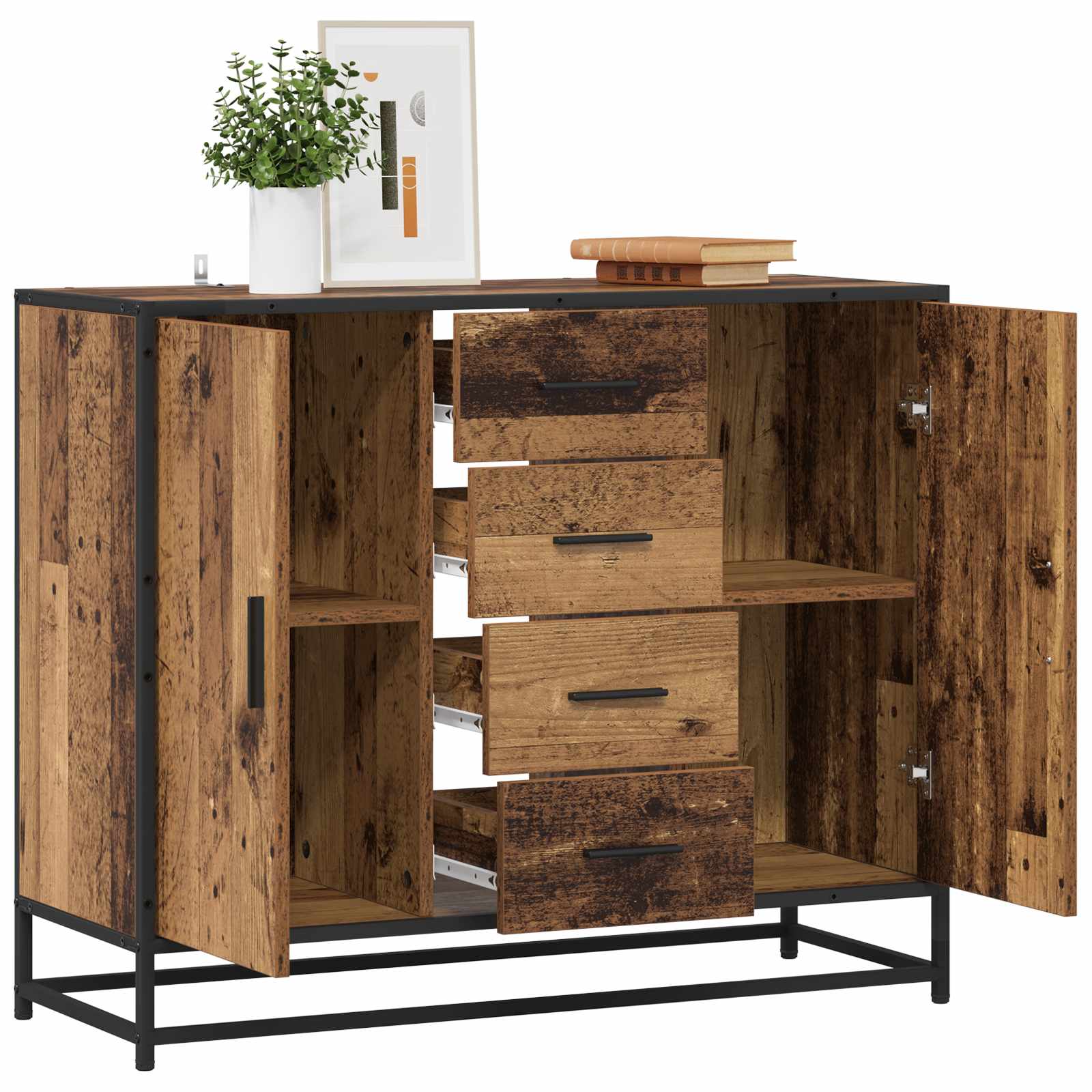 Sideboard Altholz 92 x 35 x 76 cm Holzwerkstoff