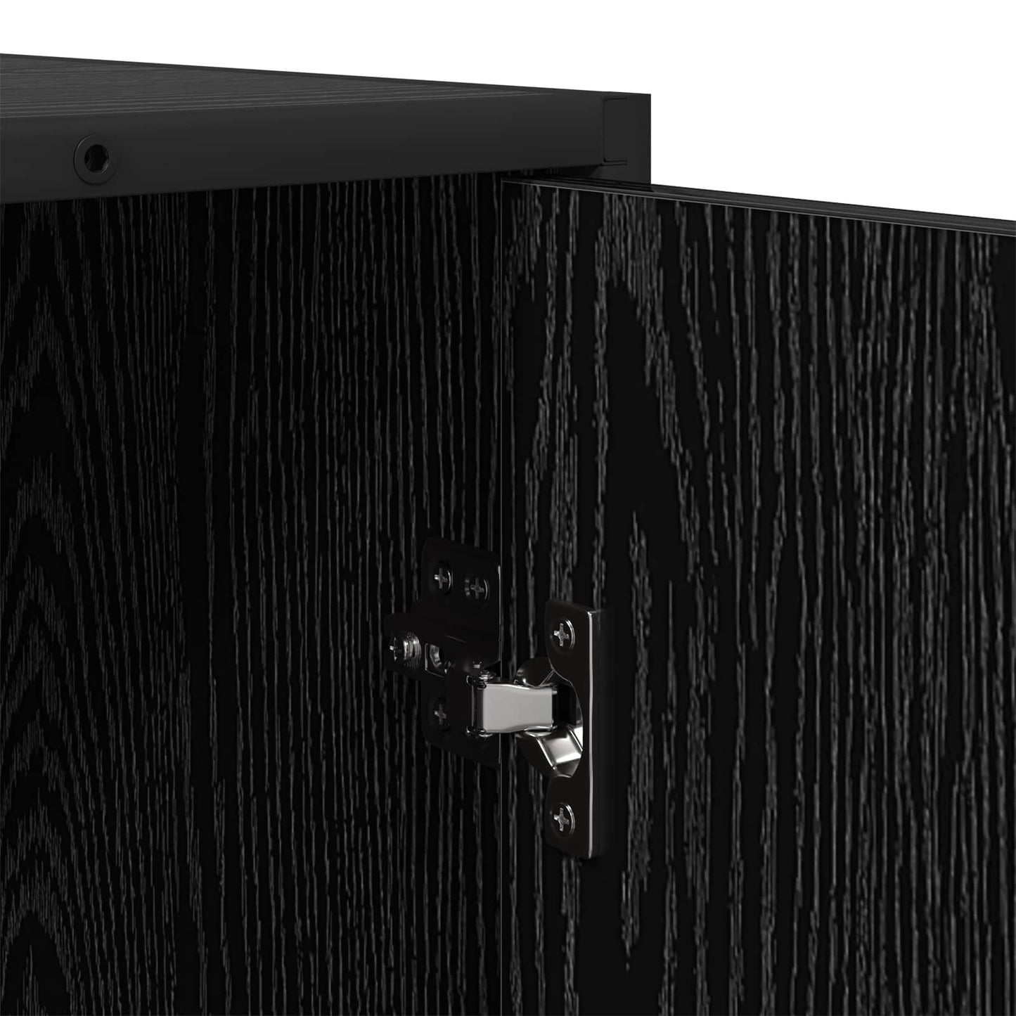 Sideboard Schwarz Eichen-Optik 92 x 35 x 76 cm Holzwerkstoff