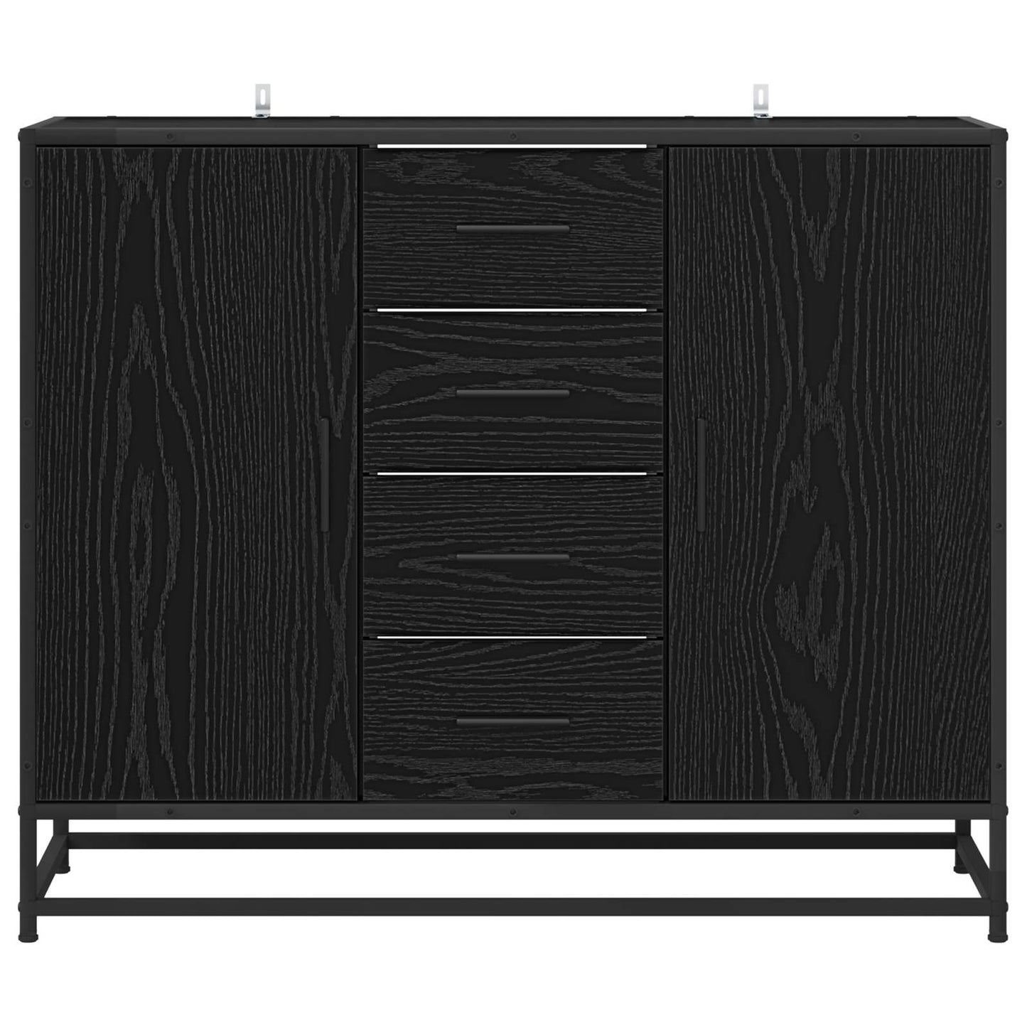 Sideboard Schwarz Eichen-Optik 92 x 35 x 76 cm Holzwerkstoff