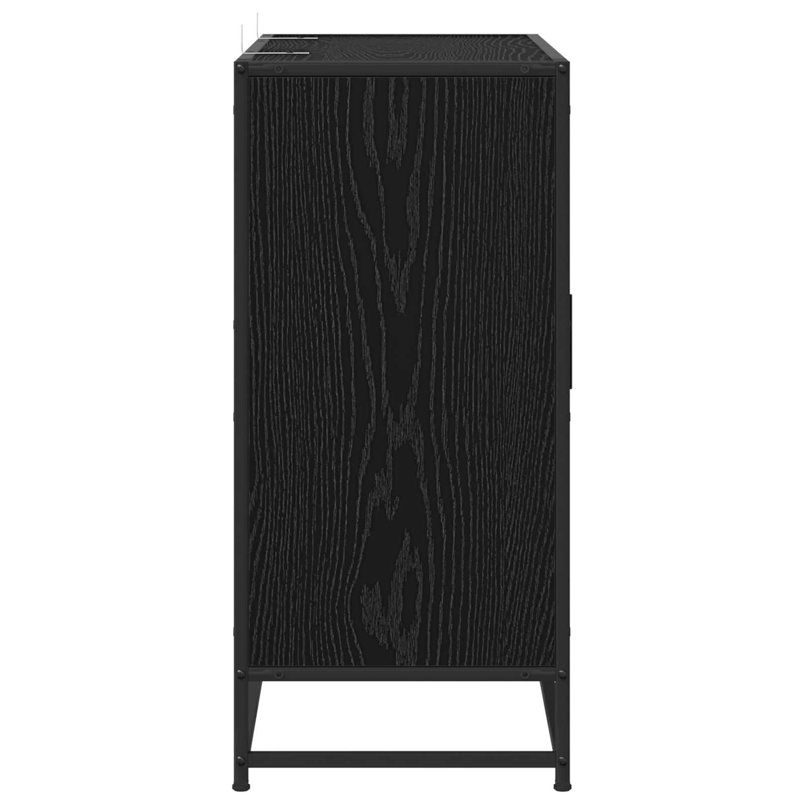 Sideboard Schwarz Eichen-Optik 92 x 35 x 76 cm Holzwerkstoff