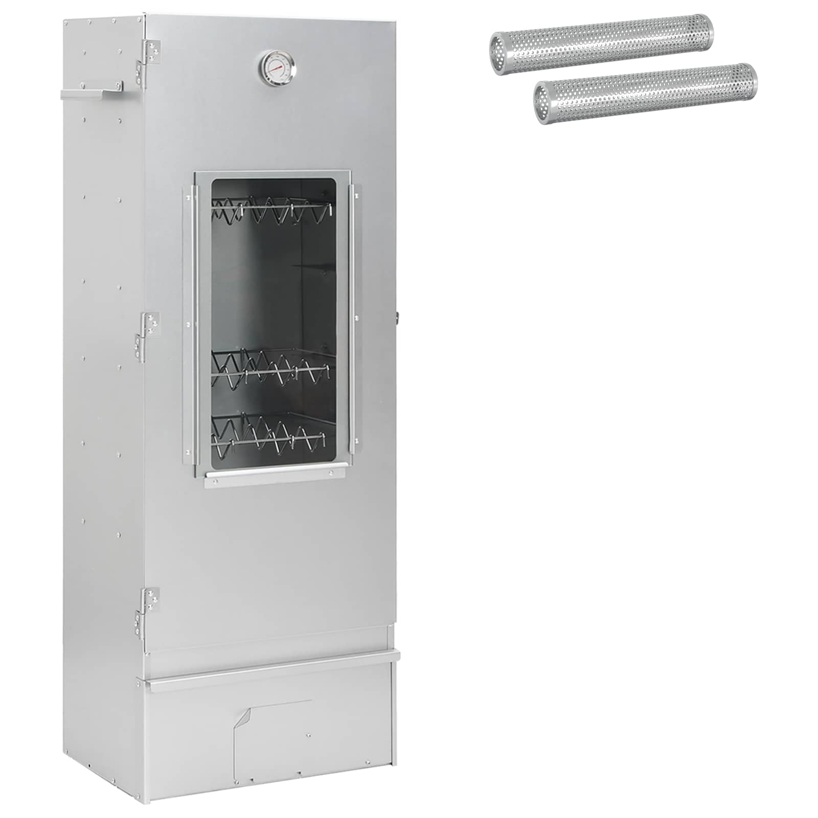 Räucher Ofen 3 Stk. 44,5 x 29 x 110 cm Verzinkter Stahl Silber