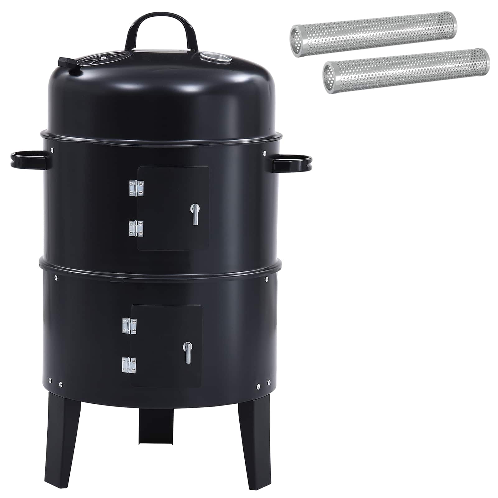 Outdoor Grill Ø 40 x 80 cm Stahl Schwarz