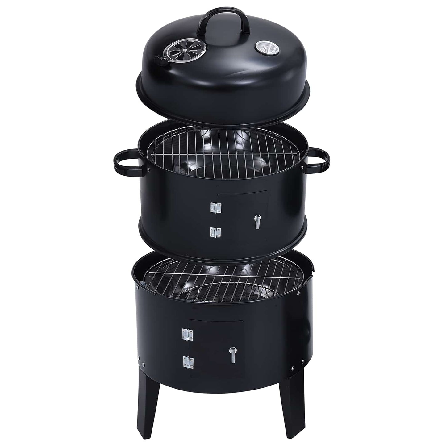 Outdoor Grill Ø 40 x 80 cm Stahl Schwarz