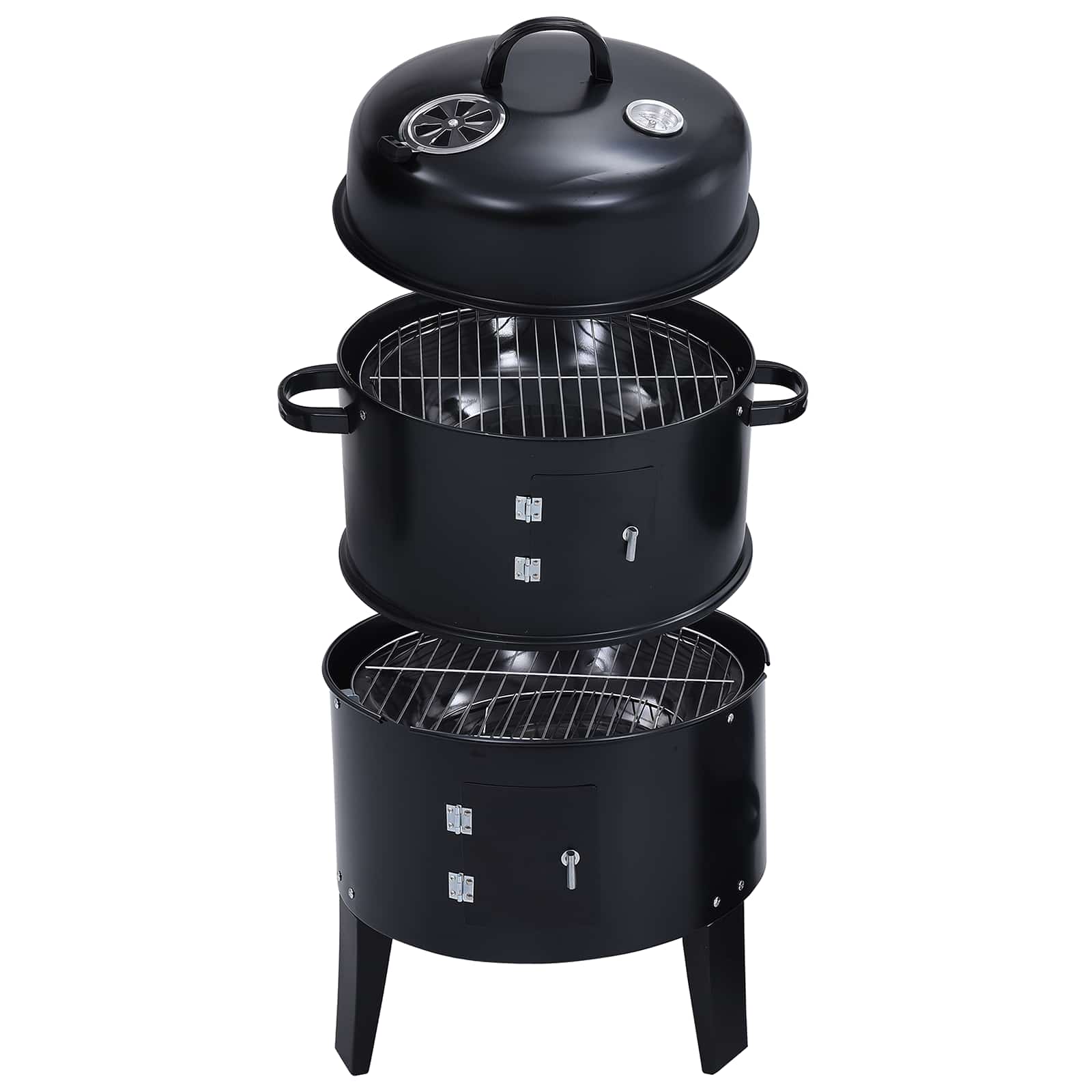 Outdoor Grill Ø 40 x 80 cm Stahl Schwarz
