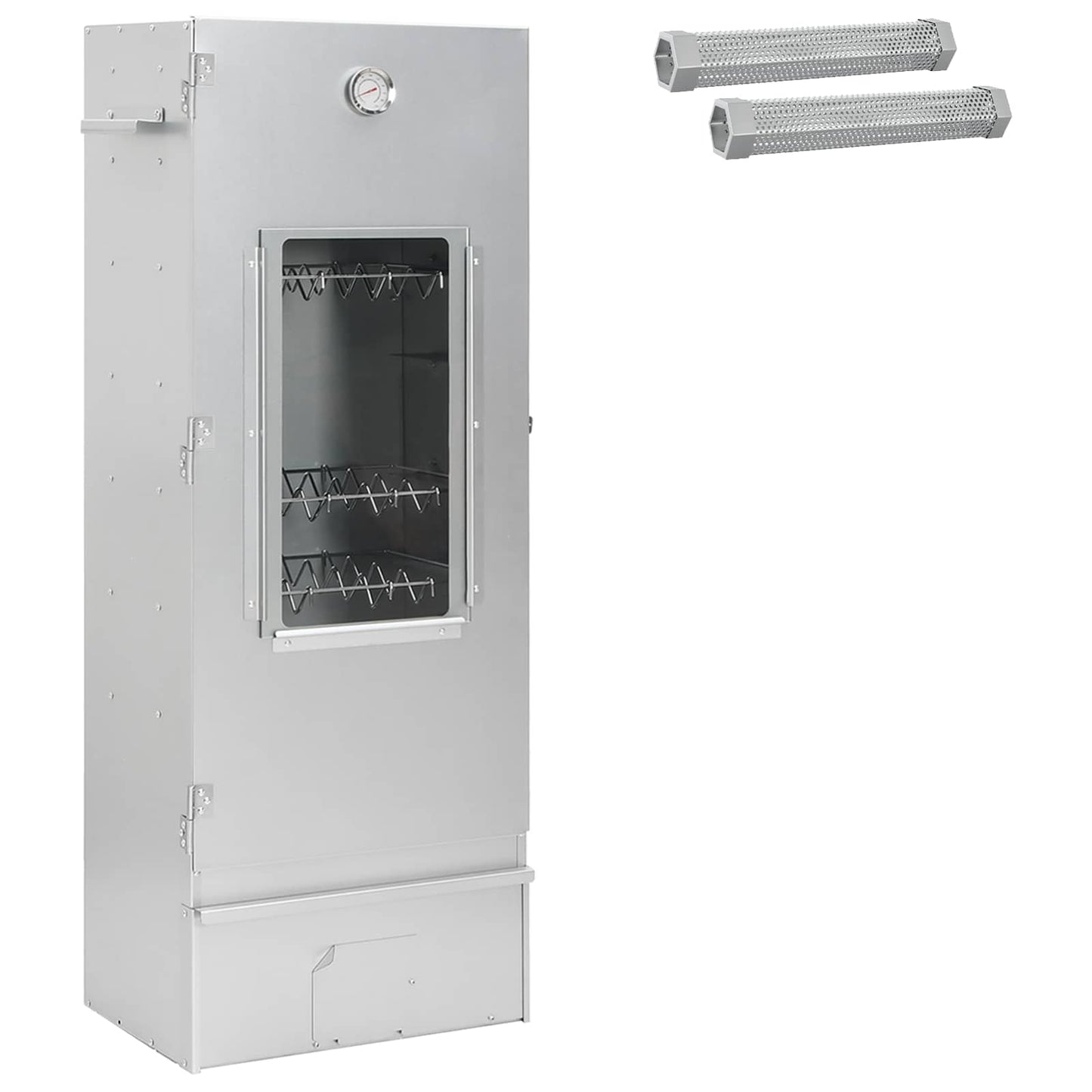 Räucher Ofen 3 Stk. 44,5 x 29 x 110 cm Verzinkter Stahl Silber