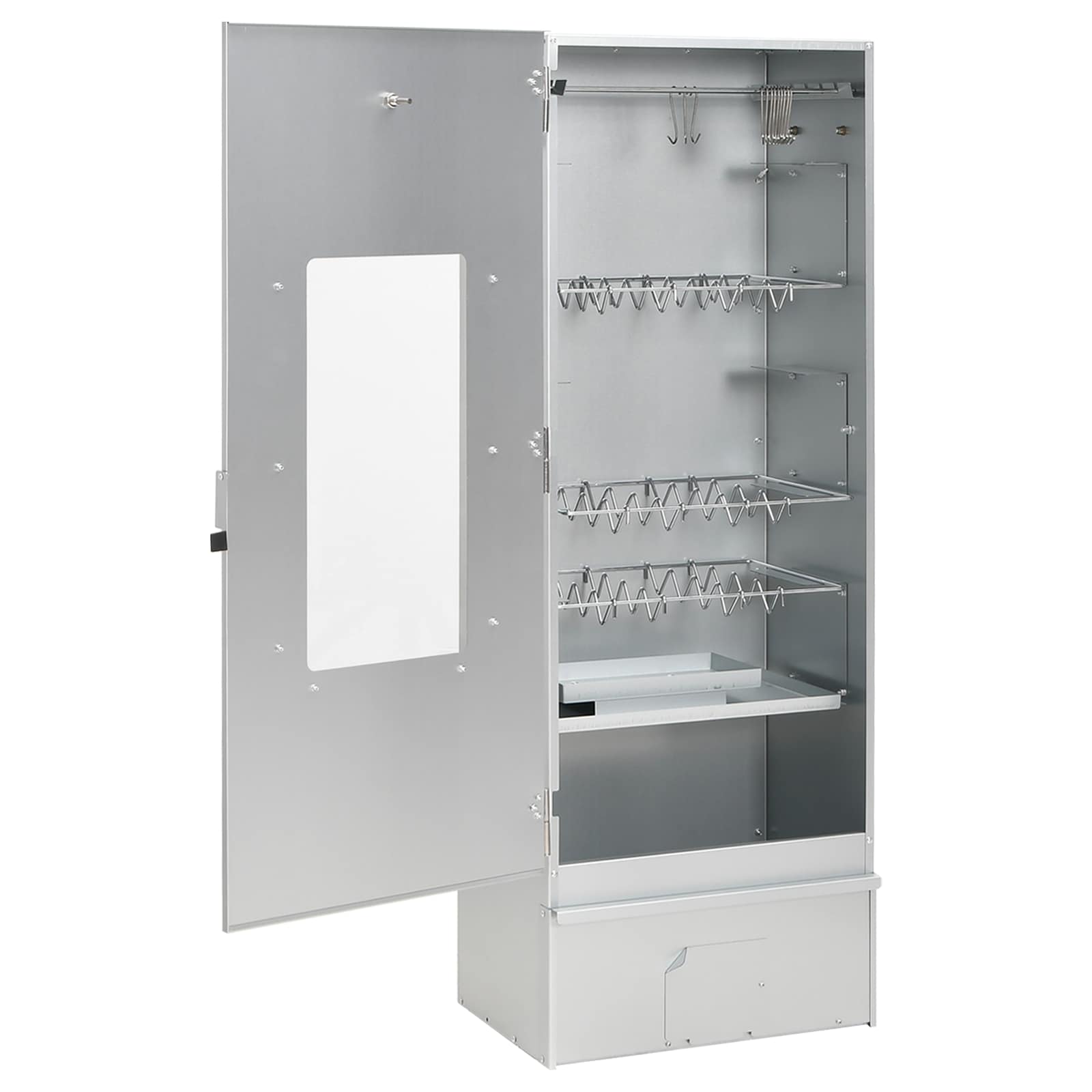 Räucher Ofen 3 Stk. 44,5 x 29 x 110 cm Verzinkter Stahl Silber