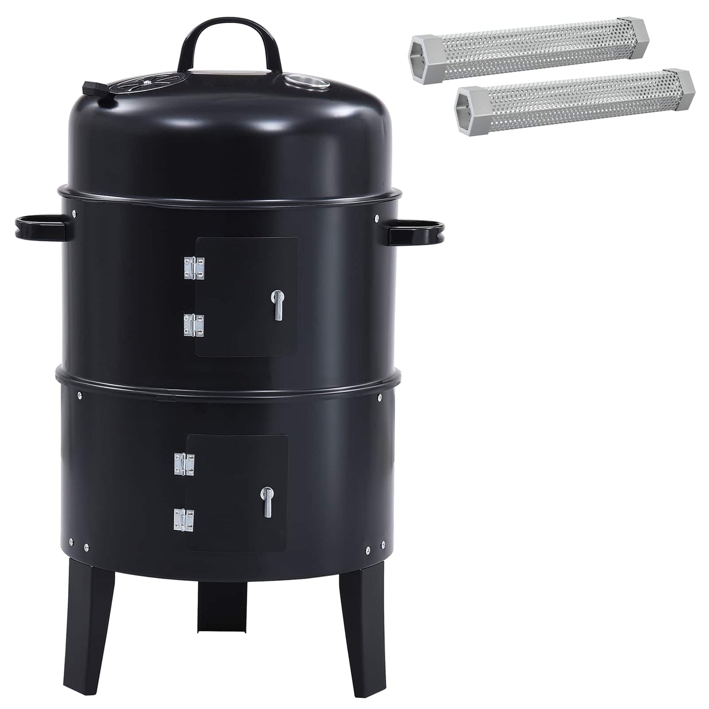 Outdoor Grill Ø 40 x 80 cm Stahl Schwarz