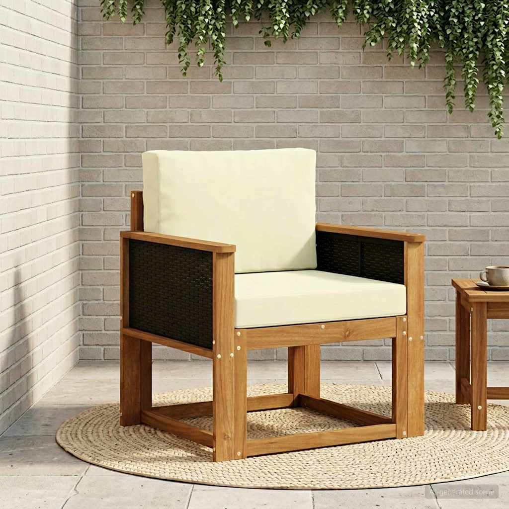 Outdoor Mittelsofa Massivholz Akazie Natur