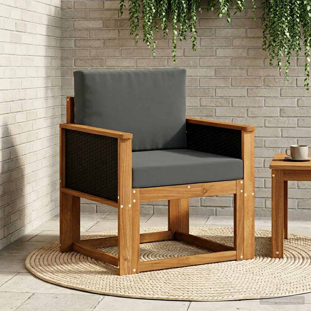 Outdoor Mittelsofa Massivholz Akazie Natur