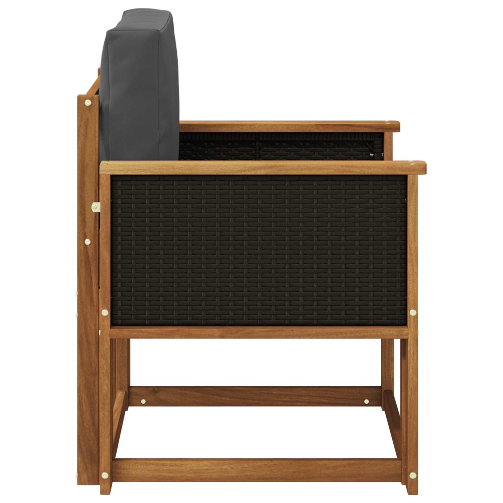 Outdoor Mittelsofa Massivholz Akazie Natur