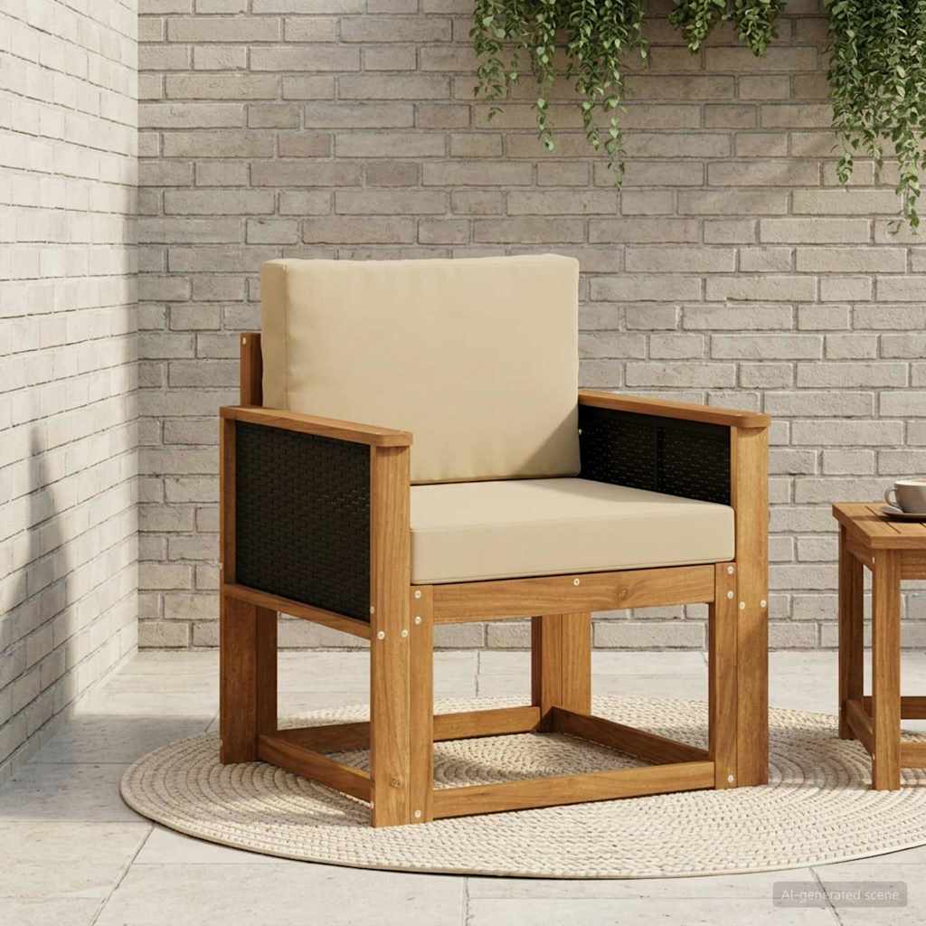 Outdoor Mittelsofa Massivholz Akazie Natur