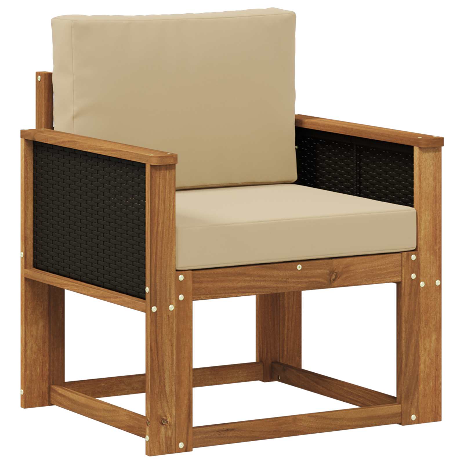 Outdoor Mittelsofa Massivholz Akazie Natur