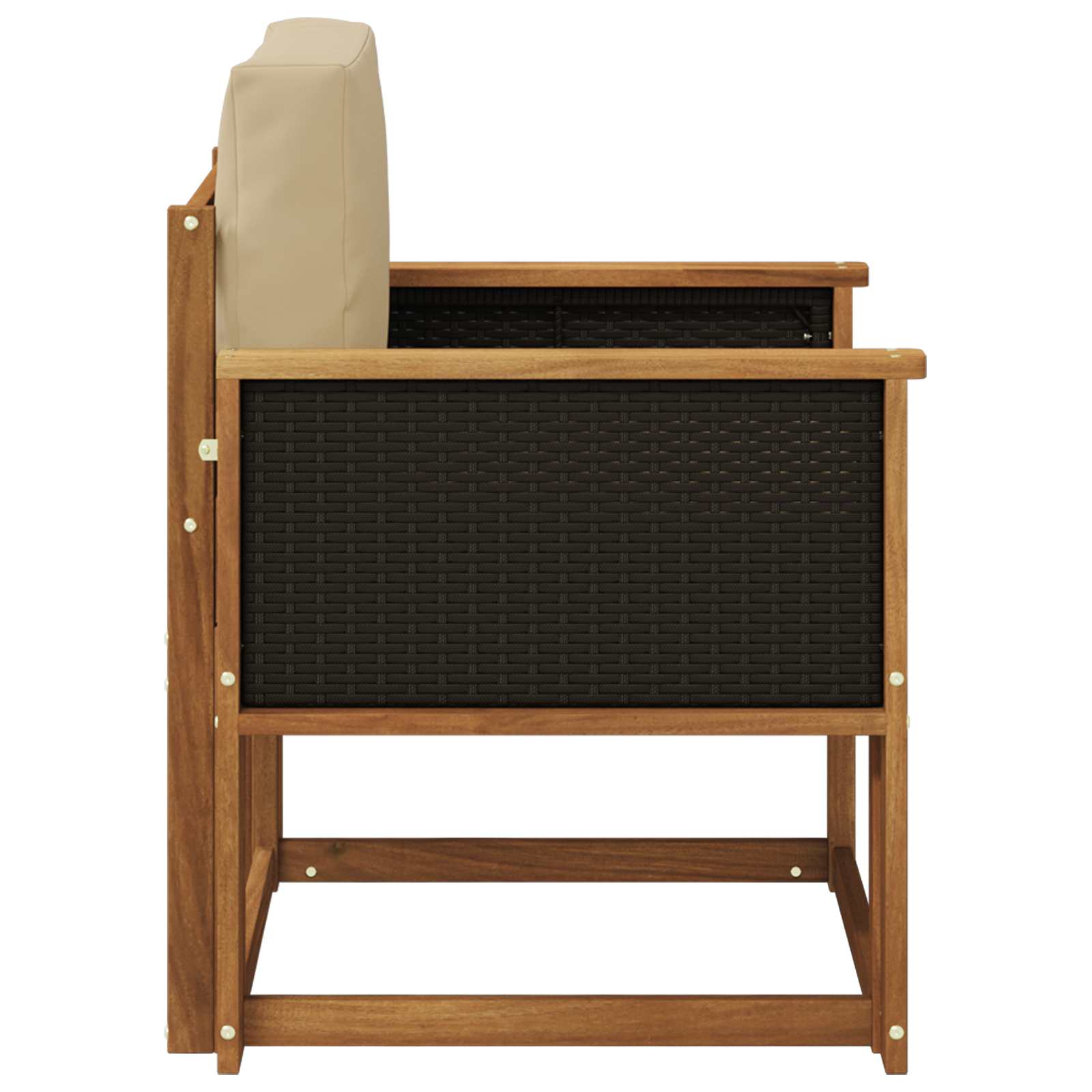 Outdoor Mittelsofa Massivholz Akazie Natur