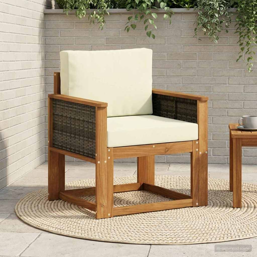 Outdoor Mittelsofa Massivholz Akazie Natur