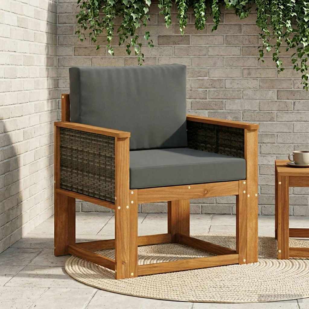 Outdoor Mittelsofa Massivholz Akazie Natur
