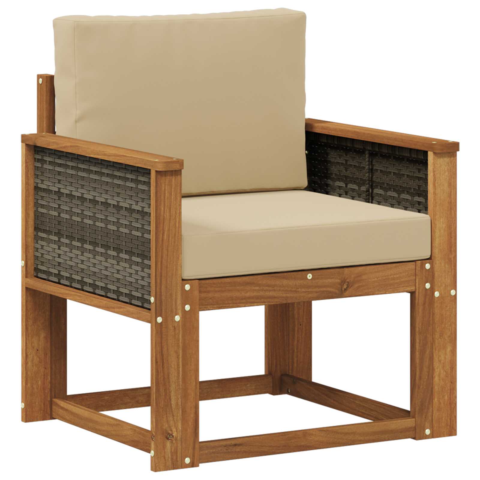 Outdoor Mittelsofa Massivholz Akazie Natur
