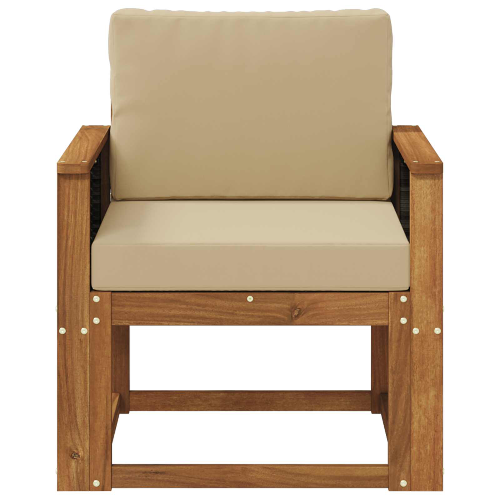 Outdoor Mittelsofa Massivholz Akazie Natur