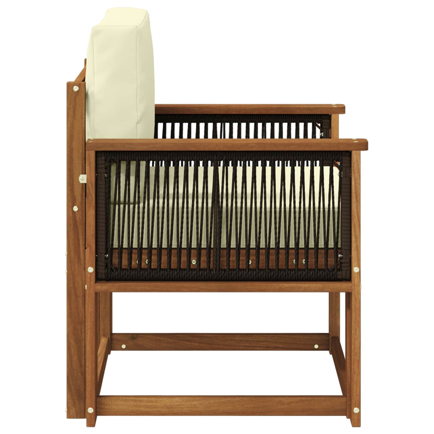 Outdoor Mittelsofa Massivholz Akazie Natur