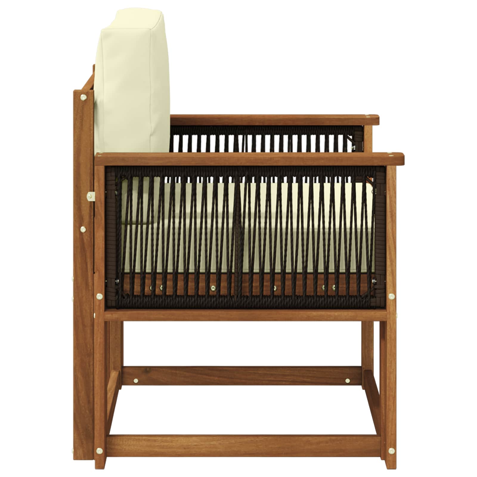 Outdoor Mittelsofa Massivholz Akazie Natur