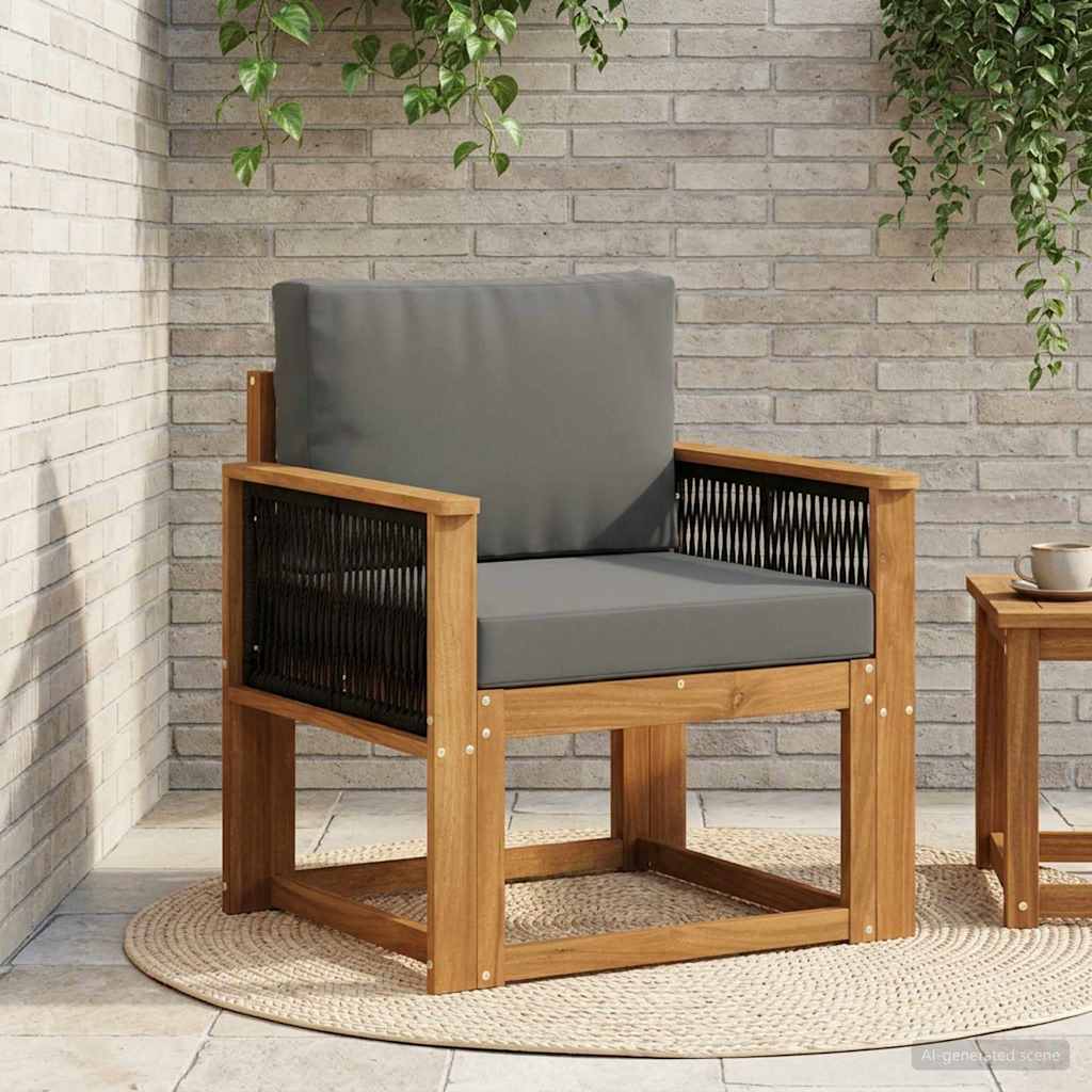 Outdoor Mittelsofa Massivholz Akazie Natur