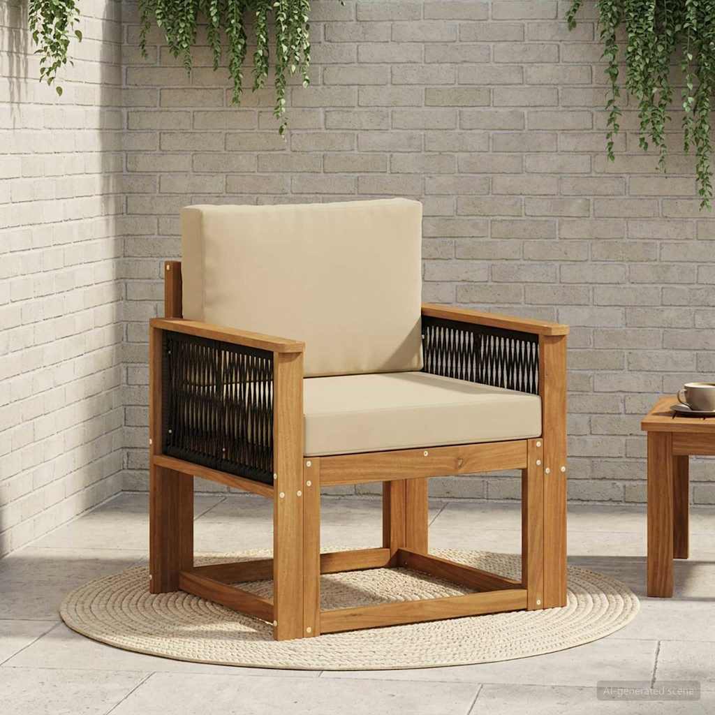 Outdoor Mittelsofa Massivholz Akazie Natur