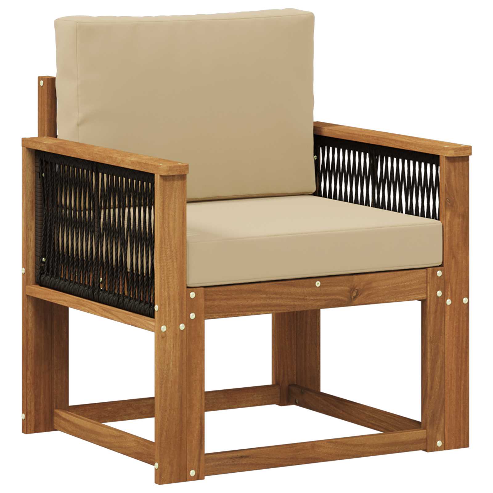Outdoor Mittelsofa Massivholz Akazie Natur