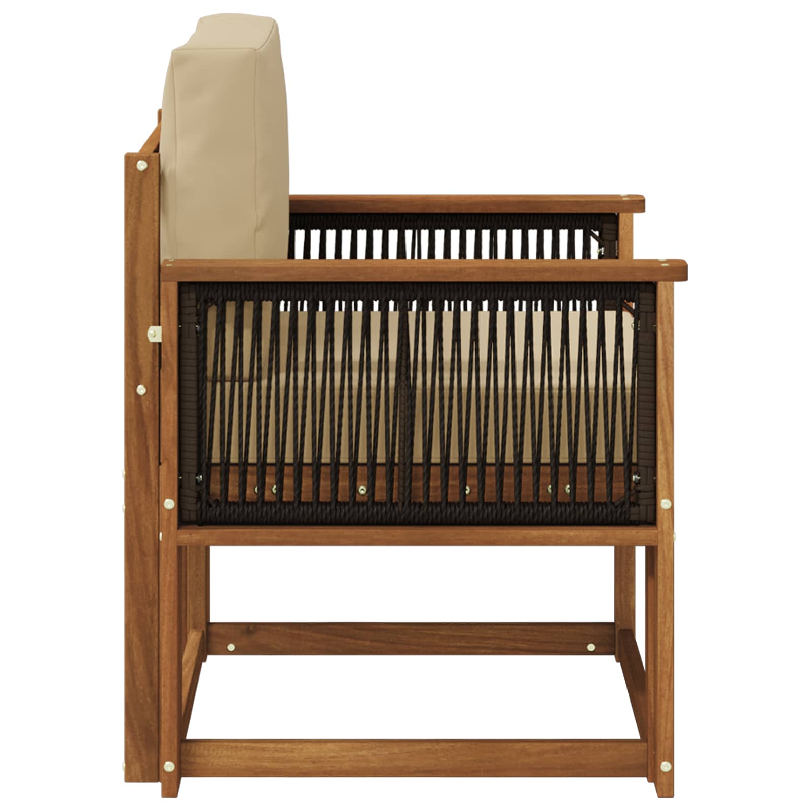 Outdoor Mittelsofa Massivholz Akazie Natur