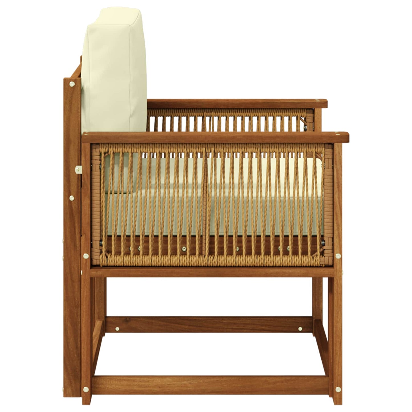 Outdoor Mittelsofa Massivholz Akazie Natur