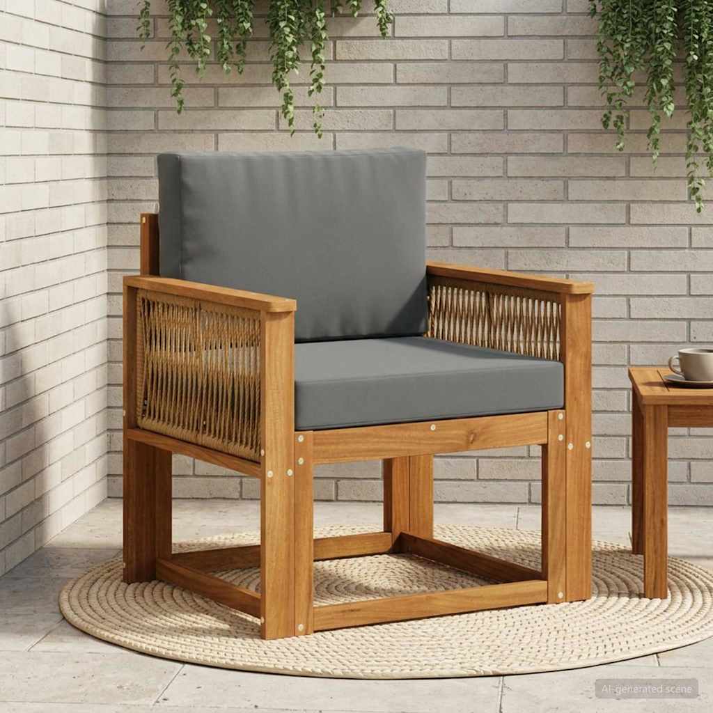 Outdoor Mittelsofa Massivholz Akazie Natur