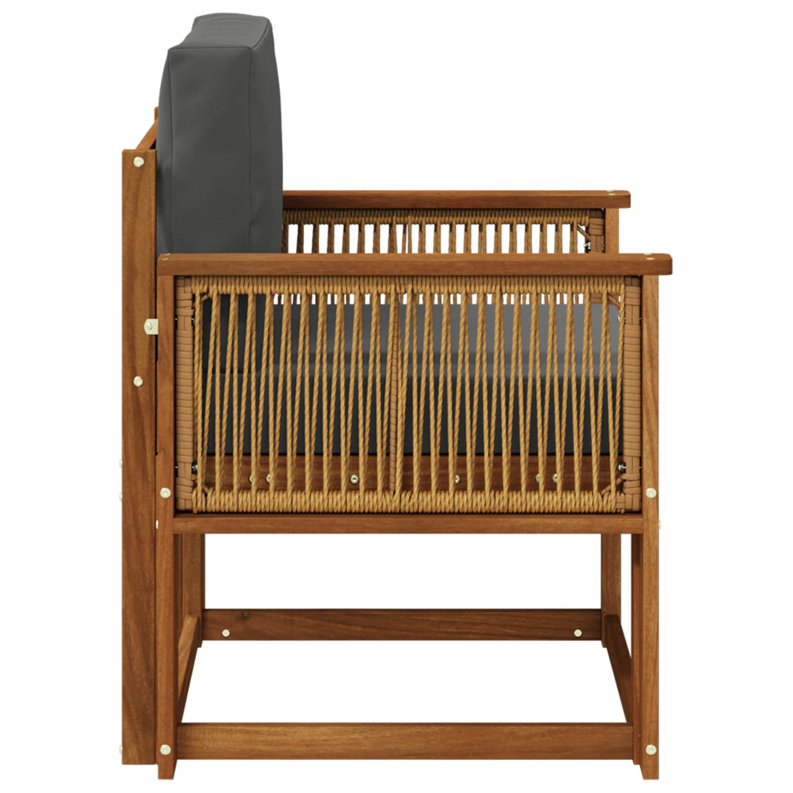 Outdoor Mittelsofa Massivholz Akazie Natur