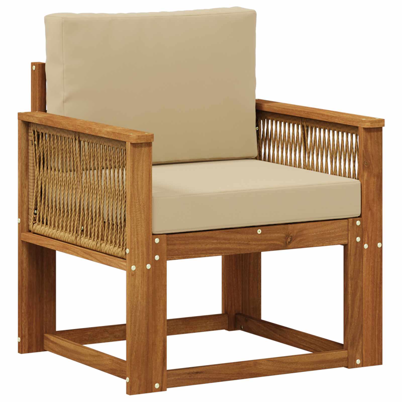 Outdoor Mittelsofa Massivholz Akazie Natur