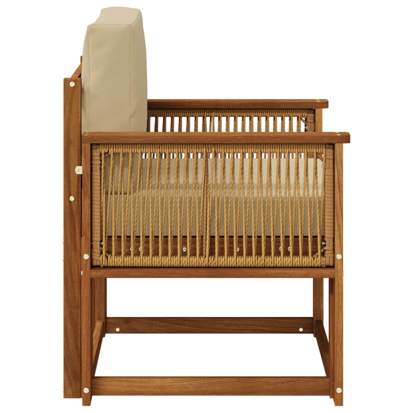 Outdoor Mittelsofa Massivholz Akazie Natur