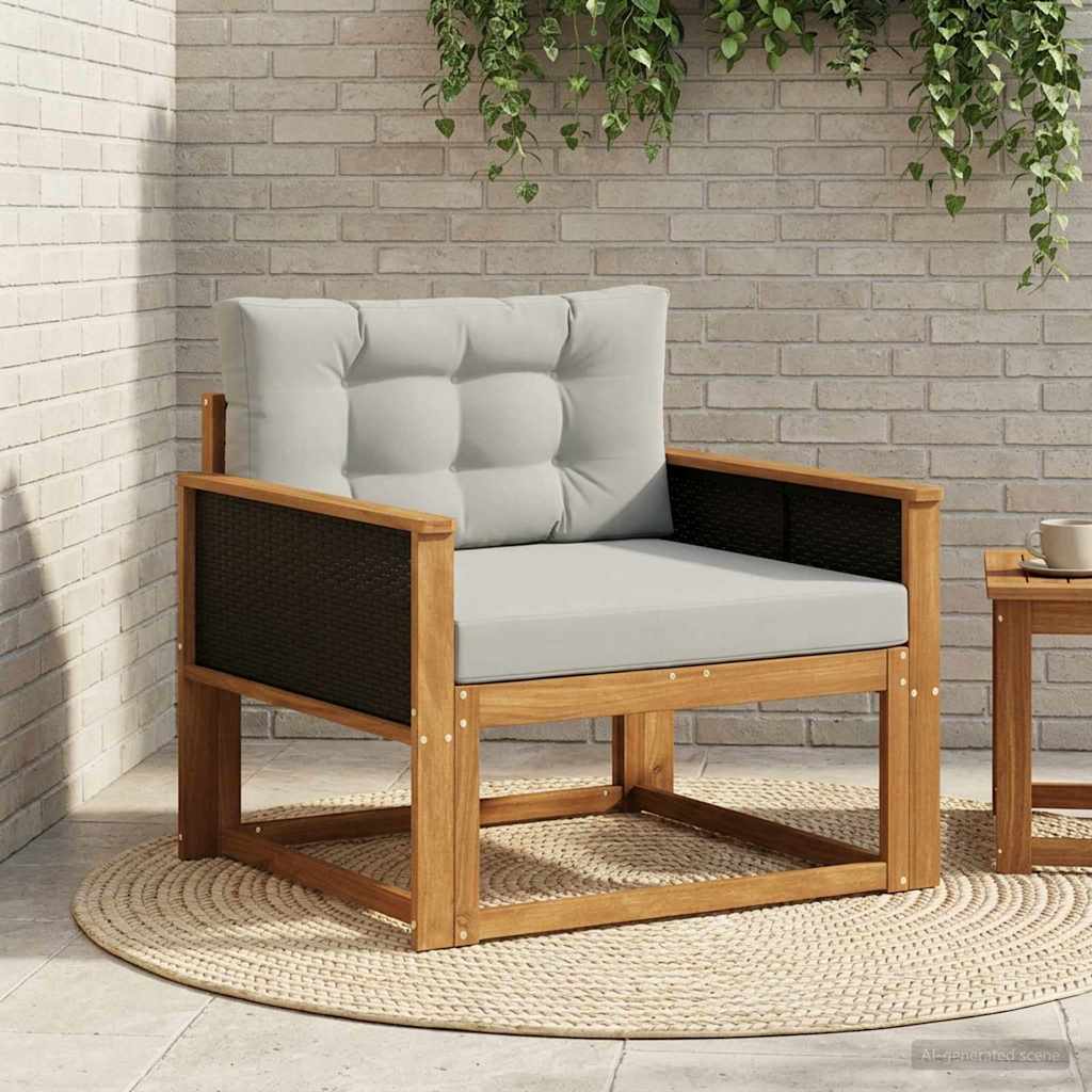 Outdoor Mittelsofa Massivholz Akazie Natur