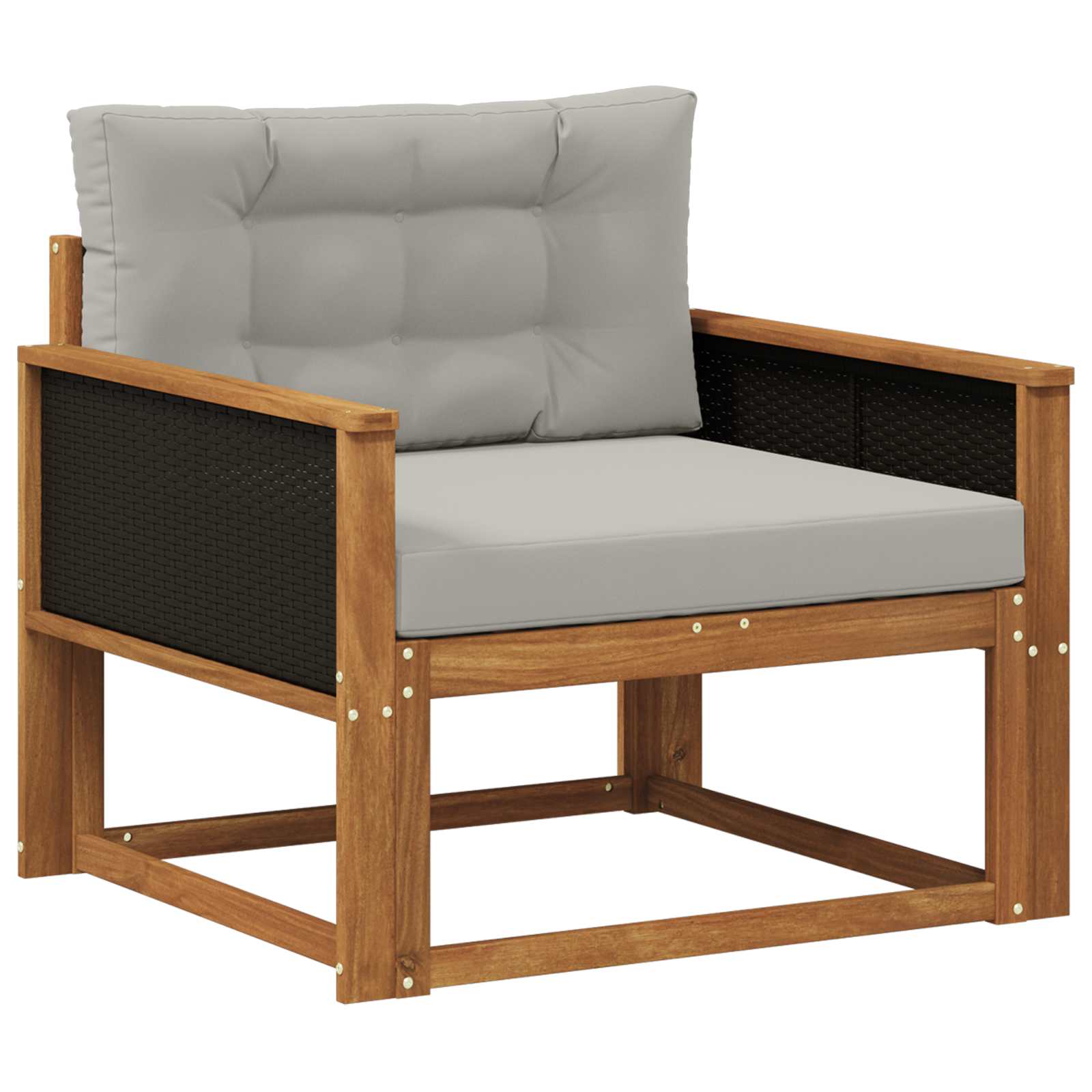 Outdoor Mittelsofa Massivholz Akazie Natur