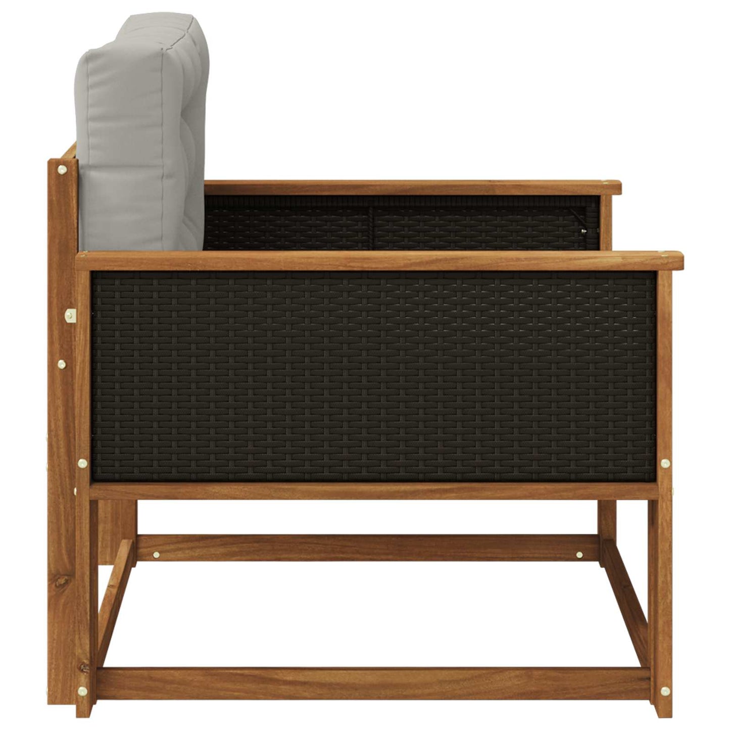 Outdoor Mittelsofa Massivholz Akazie Natur
