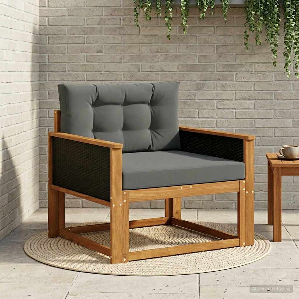 Outdoor Mittelsofa Massivholz Akazie Natur