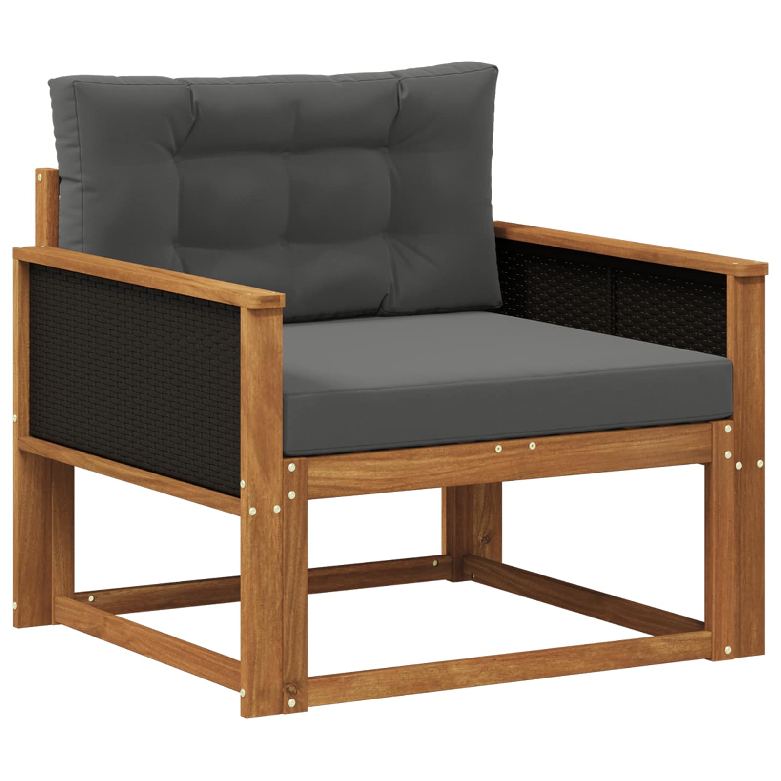 Outdoor Mittelsofa Massivholz Akazie Natur