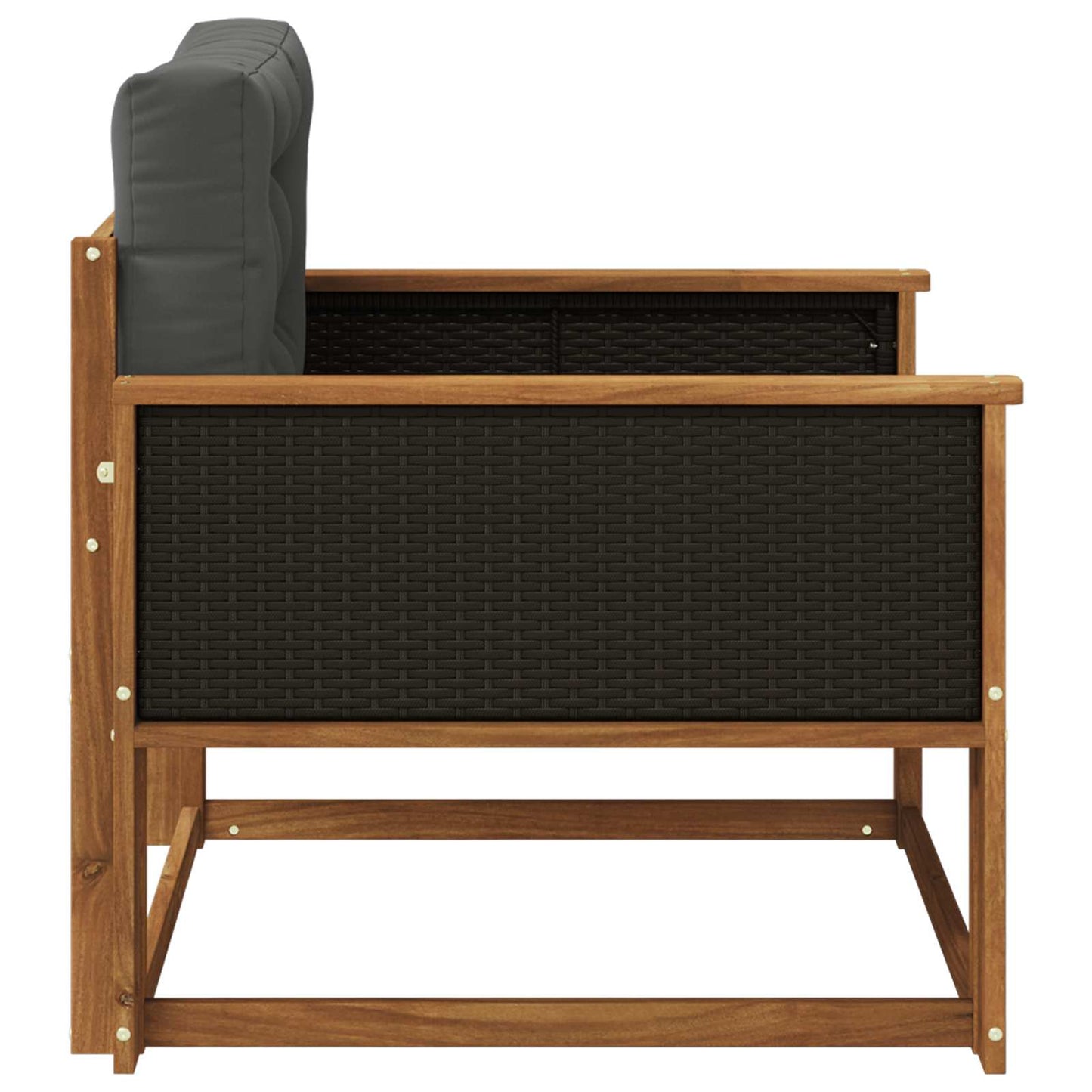 Outdoor Mittelsofa Massivholz Akazie Natur