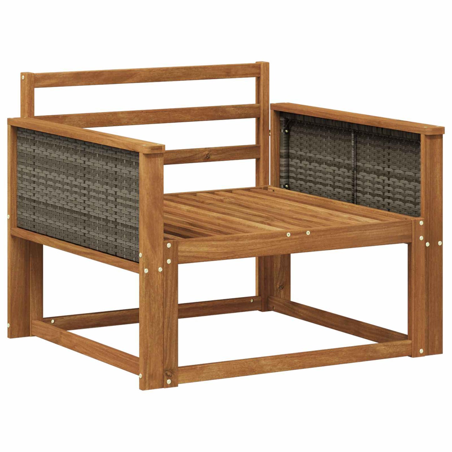 Outdoor Mittelsofa Massivholz Akazie Natur