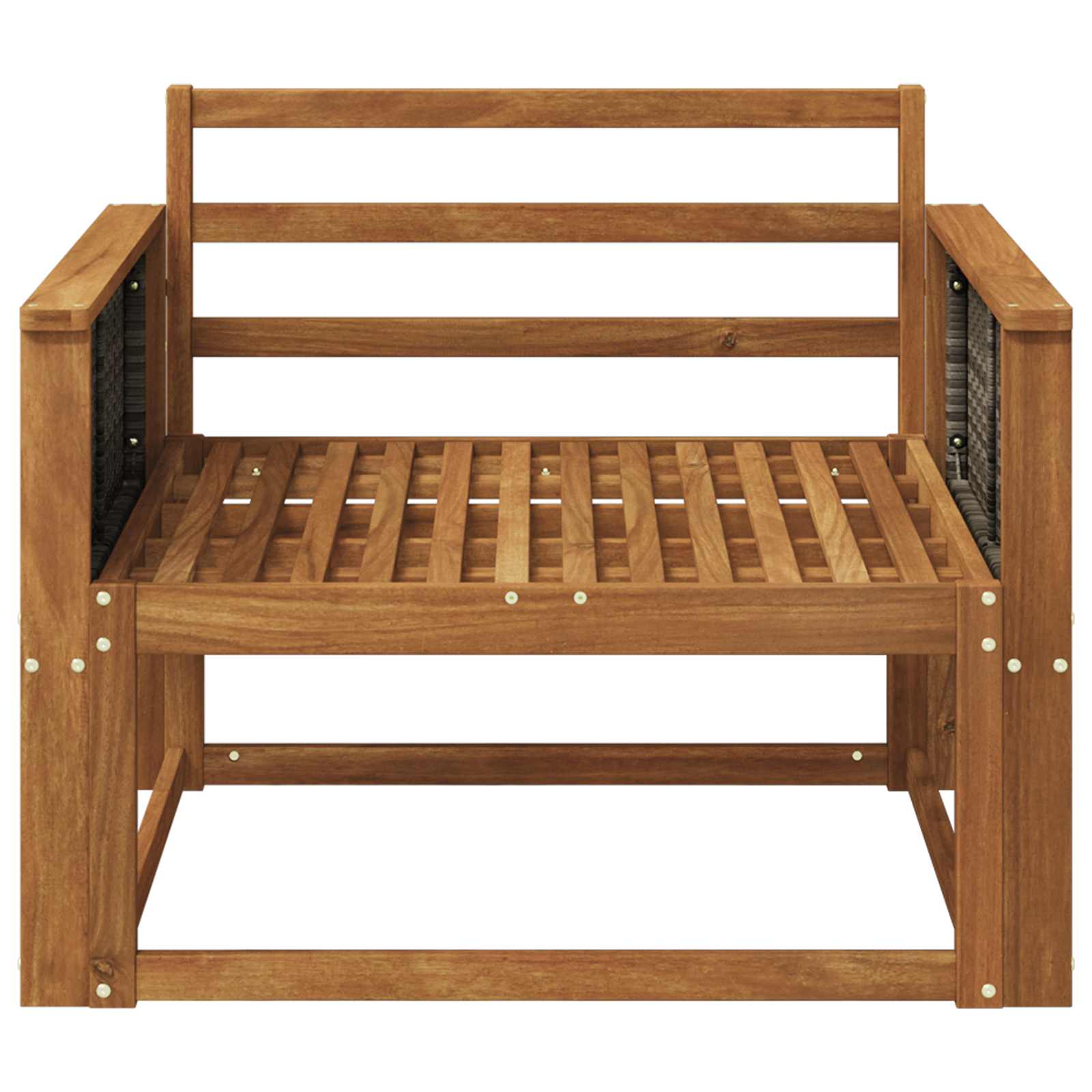 Outdoor Mittelsofa Massivholz Akazie Natur