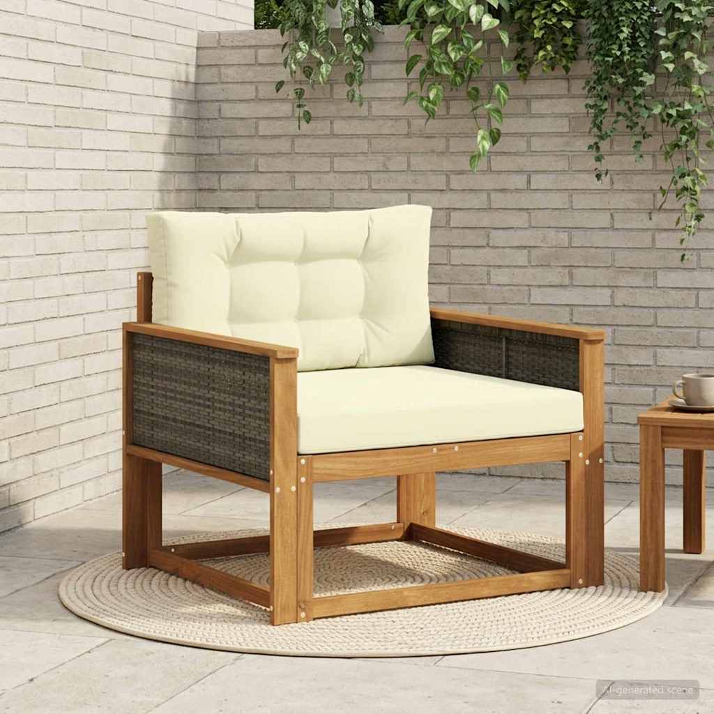 Outdoor Mittelsofa Massivholz Akazie Natur
