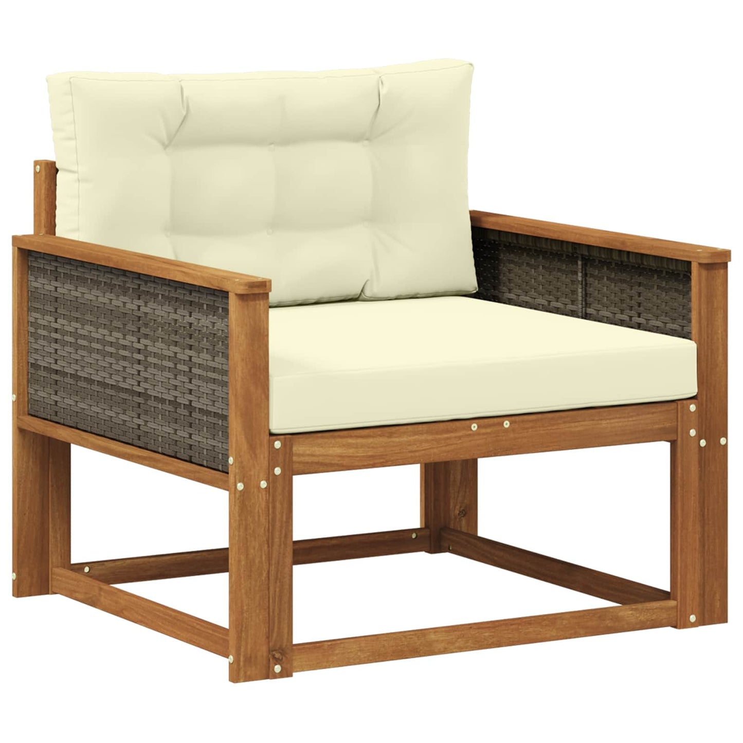 Outdoor Mittelsofa Massivholz Akazie Natur