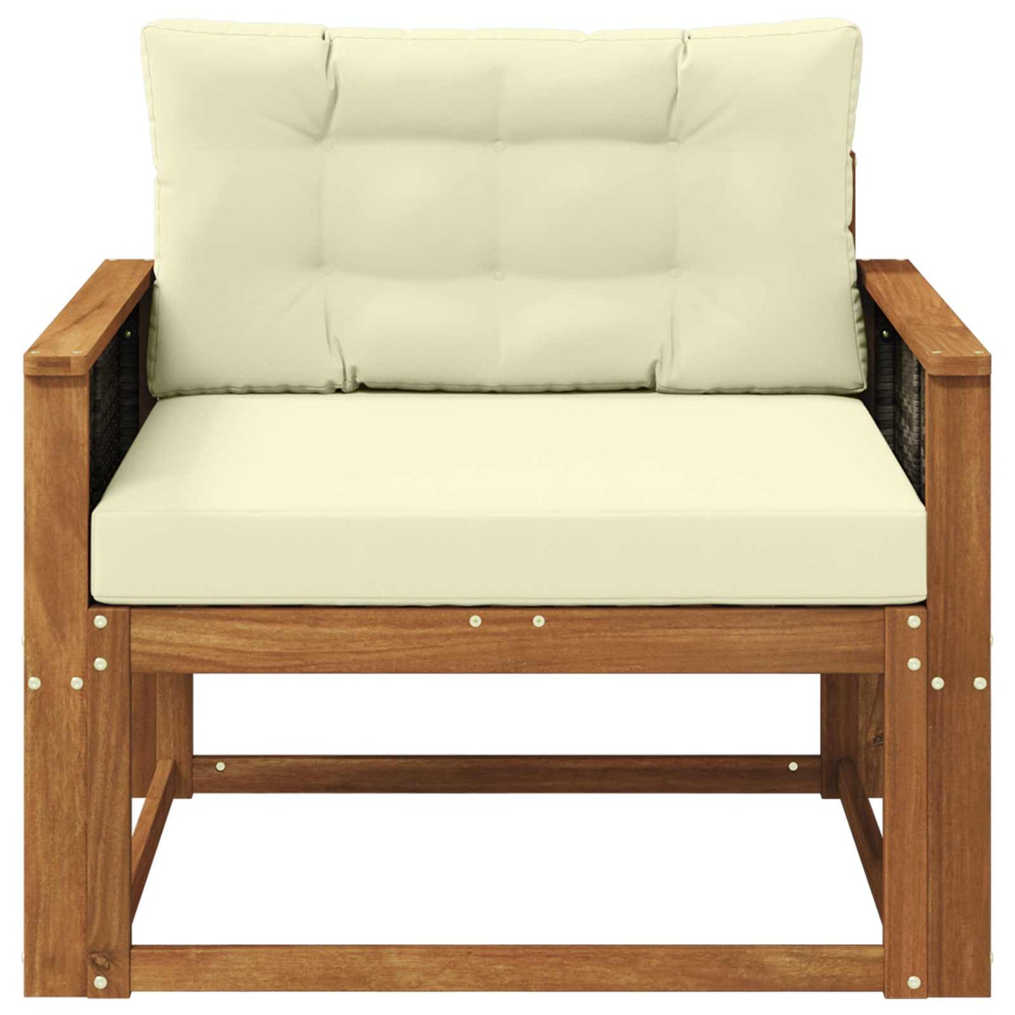 Outdoor Mittelsofa Massivholz Akazie Natur