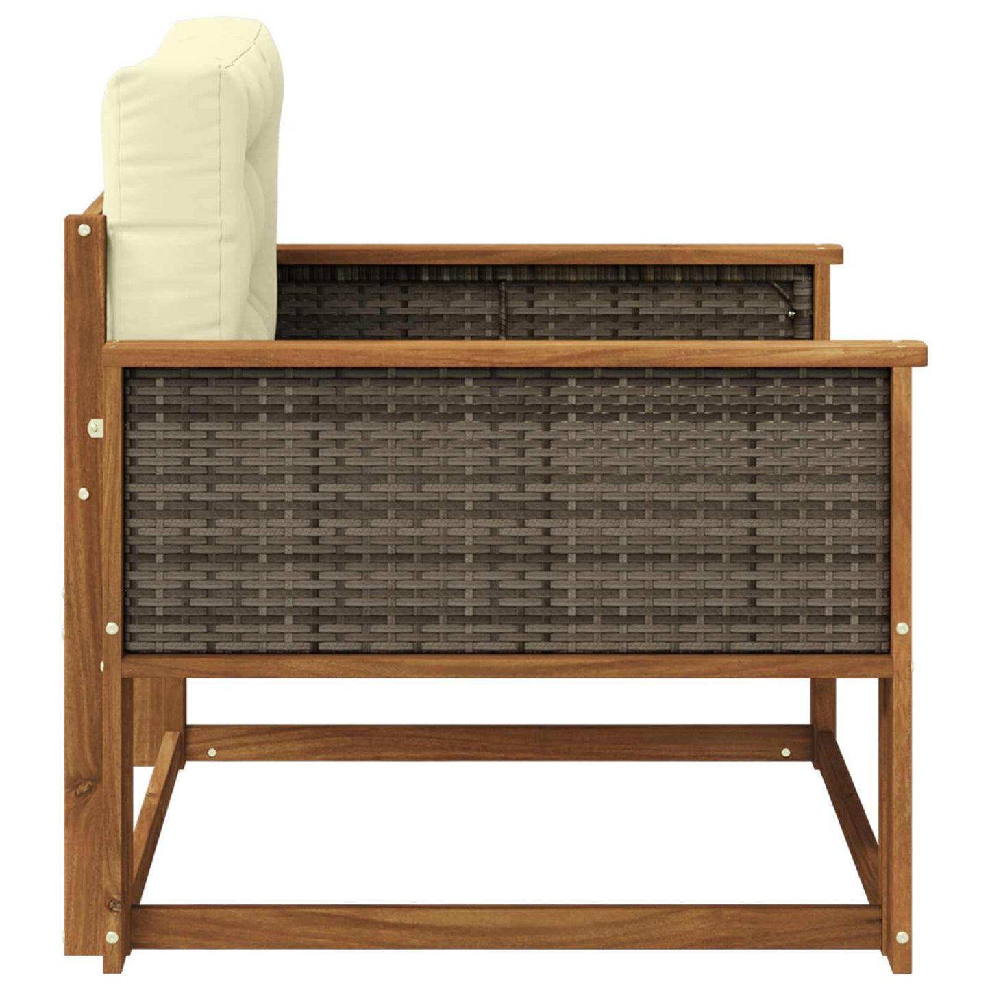 Outdoor Mittelsofa Massivholz Akazie Natur