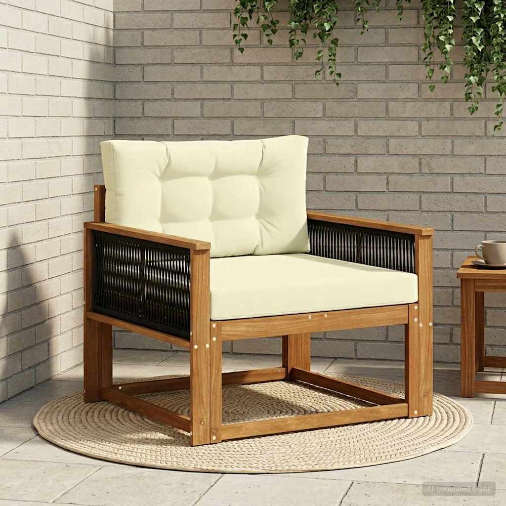 Outdoor Mittelsofa Massivholz Akazie Natur