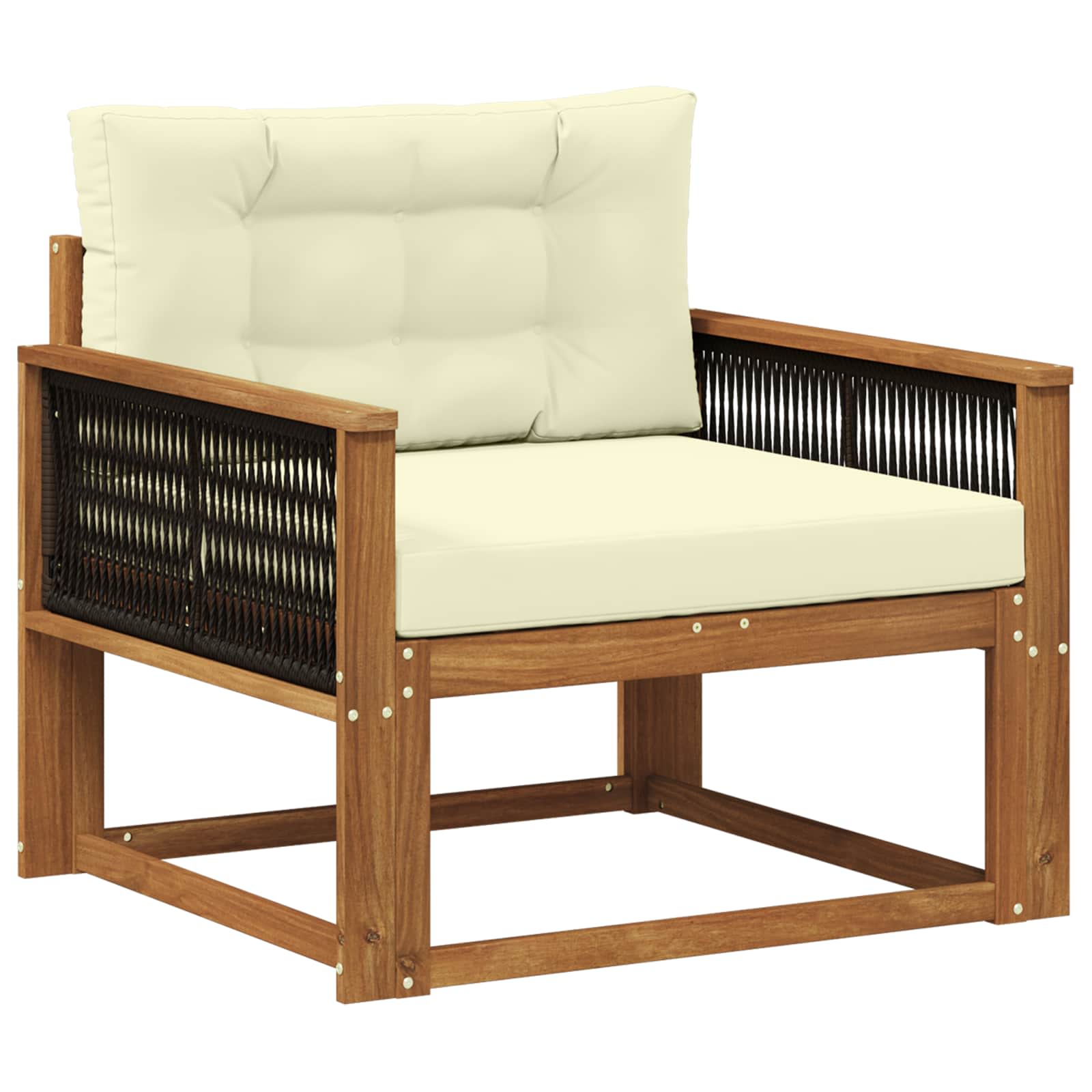 Outdoor Mittelsofa Massivholz Akazie Natur